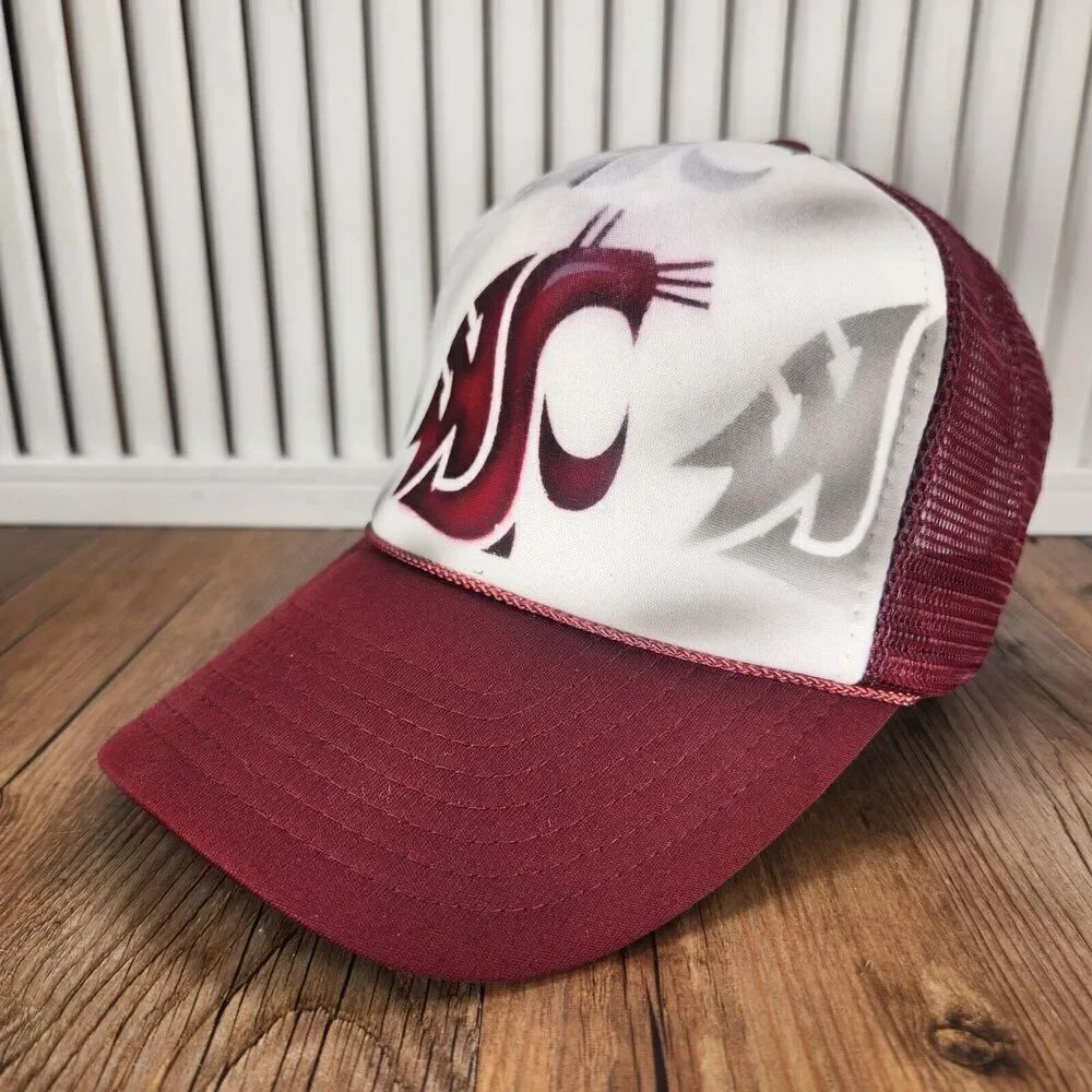 Nissin Washington State Cougars Trucker Hat Cap Snapback Mesh Rope College Foam